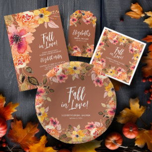 Prospectus 11,4 Cm X 14,2 Cm Fleurs budgétaires sur l'invitation à la douche nu