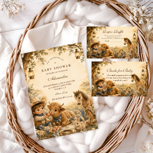 Serviette En Papier Baby Shower Western Boho Garçon Intemporel