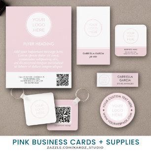 Porte-clés Logo simple rose pâle Code QR