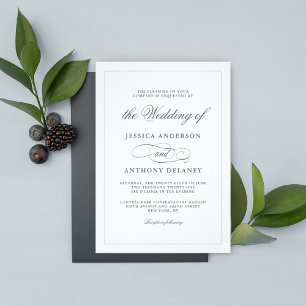 Invitation Mariage virtuel d'affaires simple et élégant