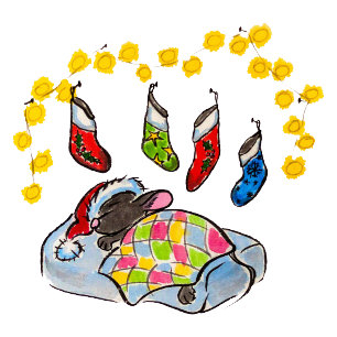 Souris de Noël et Nouvel An avec bas