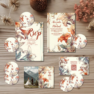 Menu Vintage Floral Art Nouveau Mariage