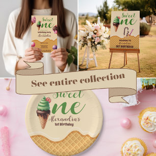 Carte De Remerciements Photo Watercolor One in a Melon First Birday