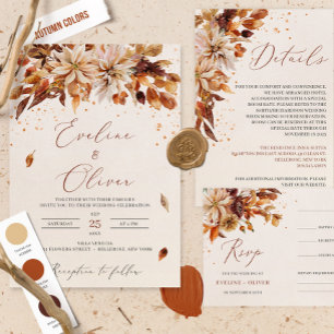Invitation Fleurs d'automne Orange Marigold Nous Faisons Enco