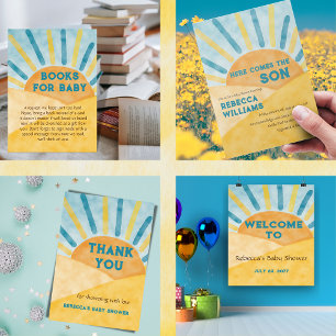 Serviette En Papier Voici le Baby shower Son Sunshine Blue Ray