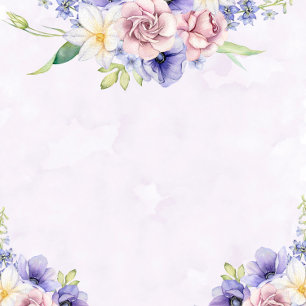 Invitation Aquarelle violet Floral Chic Peony Mariage