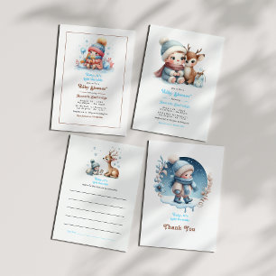 Carte De Remerciements baby shower d’hiver "Baby It’s Cold Outside"