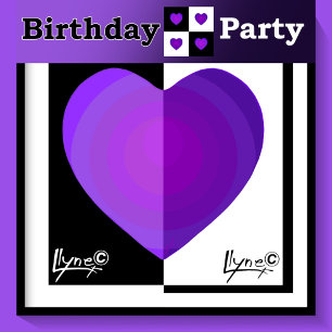Aimant B&W Purple Hearts Beating