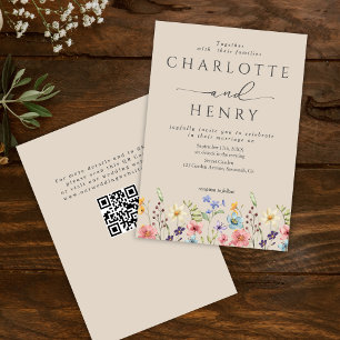 Carte D'accompagnement Code QR moderne simple et Mariage RSVP