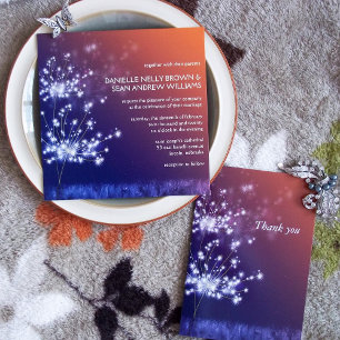 Invitation Dandelions Twilight Mariage Floral
