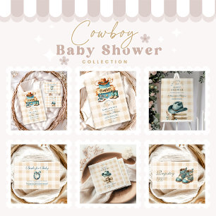 Invitation Little Cowboy Baby shower moderne de rodéo occiden