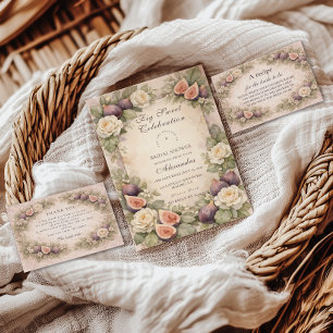 Carte De Remerciements Douce Fête de Mariage Botanique à la Figue