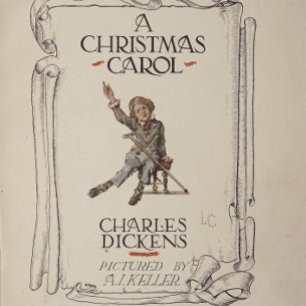 Feuille De Papier Cadeau Carol de Noël de Charles Dickens 1914