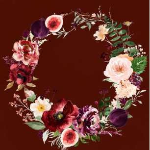 Invitation Bourgogne Et Tan Russe Mariage Fleur sauvage