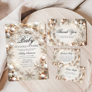 Carte D'accompagnement Baby showers de Pearls et Snowflakes pour bébé