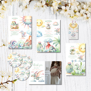 Carte D'accompagnement Whimsical Pastel Hatching Bientôt Dino Livres pour