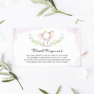 Invitation Cute Aquarelle Bébé Eléphant Fille Baby shower