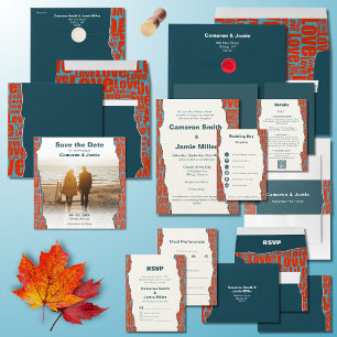 Carte D'accompagnement Palette de couleurs Mariage bleu rouge
