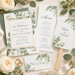 Serviette En Papier Mariage au feuillage moderne d'eucalyptus
