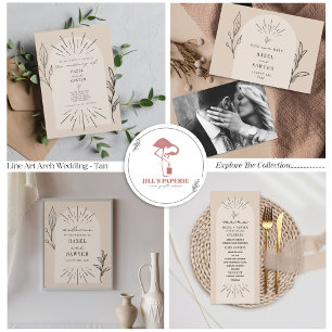 Invitation Tout En Un Mariage Tan Arch RSVP QR Tout en un