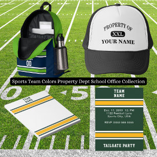 Bouteille D'eau Équipe sportive Votre nom Numéro Vert Or Blanc