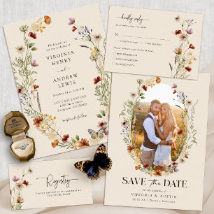 Faire-part de mariage Floral Terracotta
