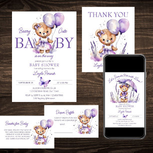 Ballotins Beary teddy ours violet baby shower merci