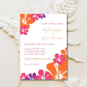 Cartons Réponse Hibiscus rose orange violet tropical