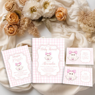 Invitation Baby shower de fille de la fille de la bow de l'Ha