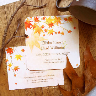 Invitation Feuillage d'automne artistique Mariage moderne
