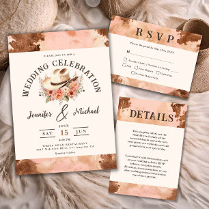 Invitation de vache blanche Faire-part de mariage 