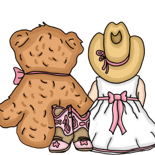 Invitation Baby shower de fille   Cowgirl and Teddy Bear