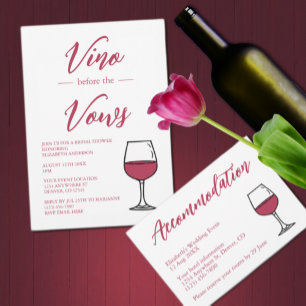 Carte D'accompagnement Vino Avant Les Vows Hébergement