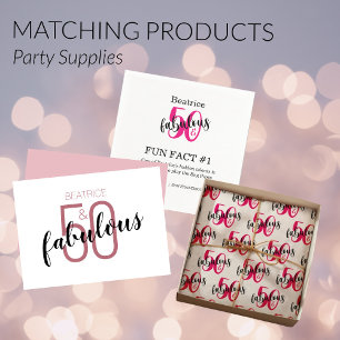 Serviette En Papier 50 et fabuleux 50e anniversaire Fun Fun Fact Pink