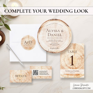 Invitation Écorce bois Mariage rustique