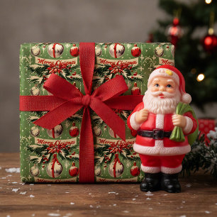 Papier Cadeau Noël Rétro Vintage : Mid Century Yuletide