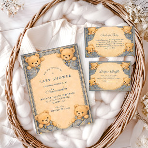 Carte D'accompagnement Tirage au sort Teddy Diapper Jean Bleu Vintage
