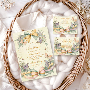 Invitation Baby shower à papillon lunaire
