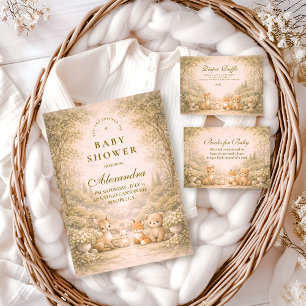 Invitation Animaux de jardin boisé Baby Shower