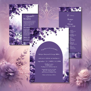Invitation Lavender Dream Mariage à Paris avec la Tour Eiffel