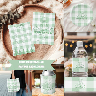 Sticker Rond Green Mountains et Martinis Bachelorette