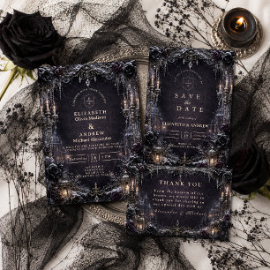 Invitation Mariage gothique hivernal maussade