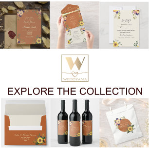 Save The Date Automne Terracotta Gold Floral Mariage