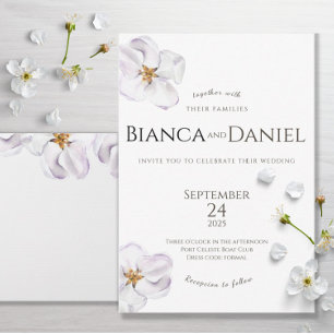 élégante Fleur blanche Fleur de printemps Menu pla