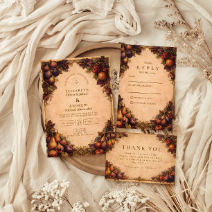 Carte De Remerciements Mariage de fruits de récolte d'automne