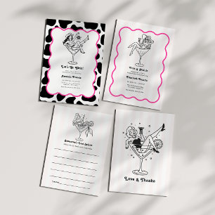 Invitation C'est parti les filles Cowgirl Martini Enterrement
