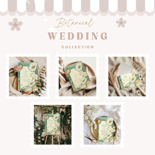 Save The Date Mariage blanc de pavot Art nouveau