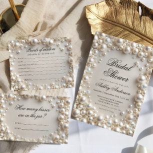 Carte D'accompagnement Pastel Pearl Combien de baisers jeu nuptiale
