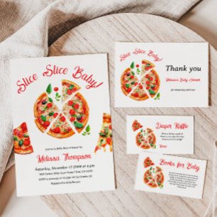 Carte De Remerciements Baby shower de tranche de pizza italienne moderne