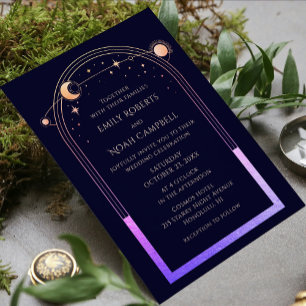 Menu Mariage Arc-en-Ciel Bleu Soleil Lune Étoiles Mysti